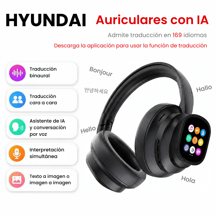 Audífonos X1 Pro ANC con Pantalla y Luces RGB