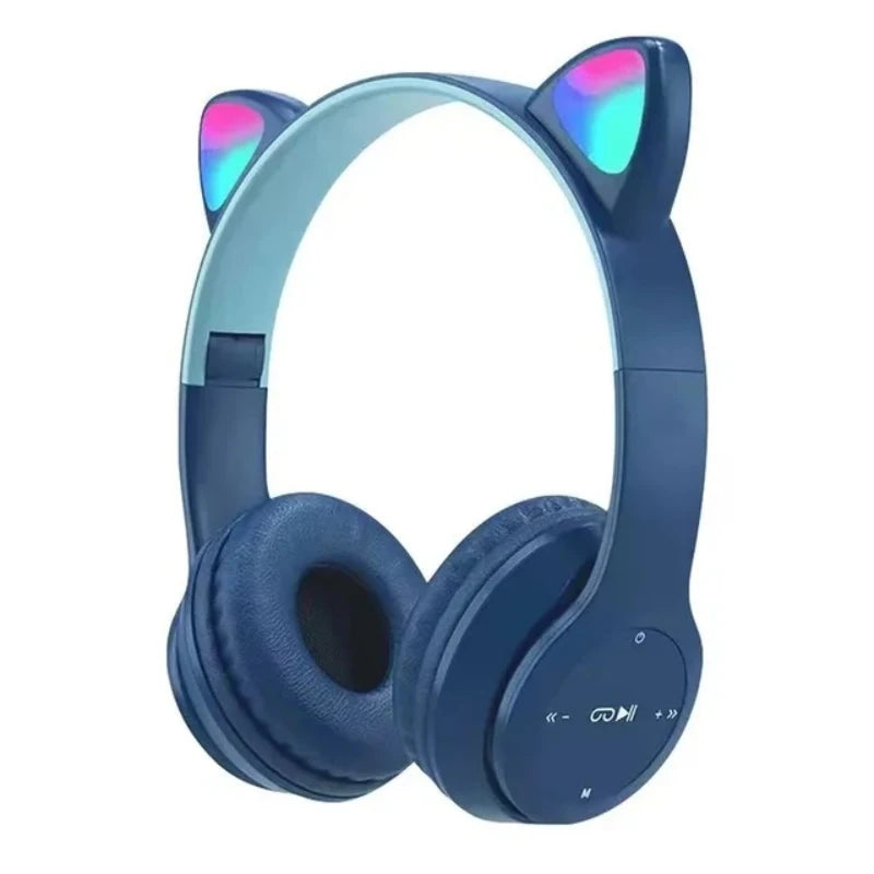 Auriculares Bluetooth P47M con Orejas de Gato – Plegables, Inalámbricos 5.0