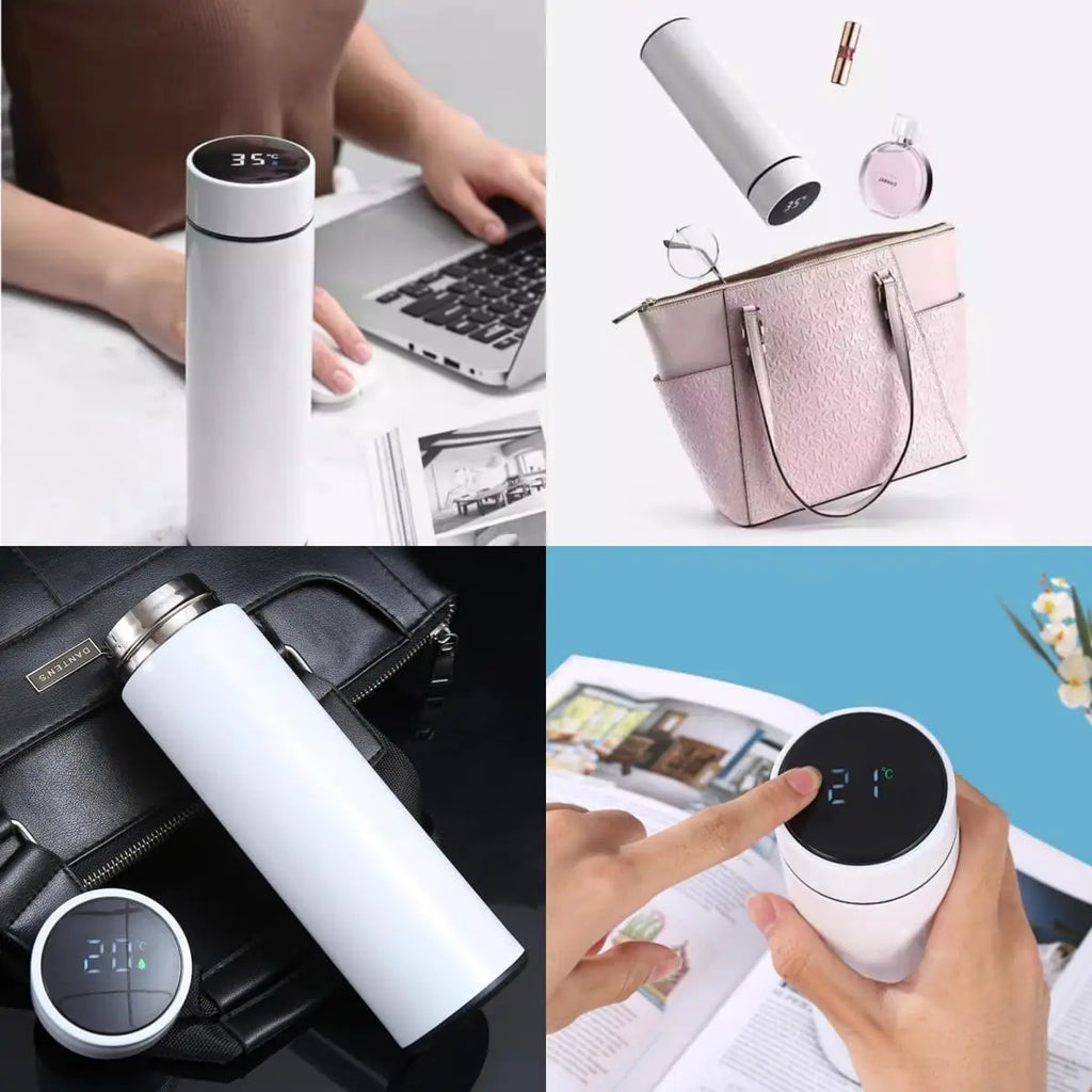 Termo con Display de Temperatura 500ml – Acero Inoxidable, Ecológico y Antiderrame