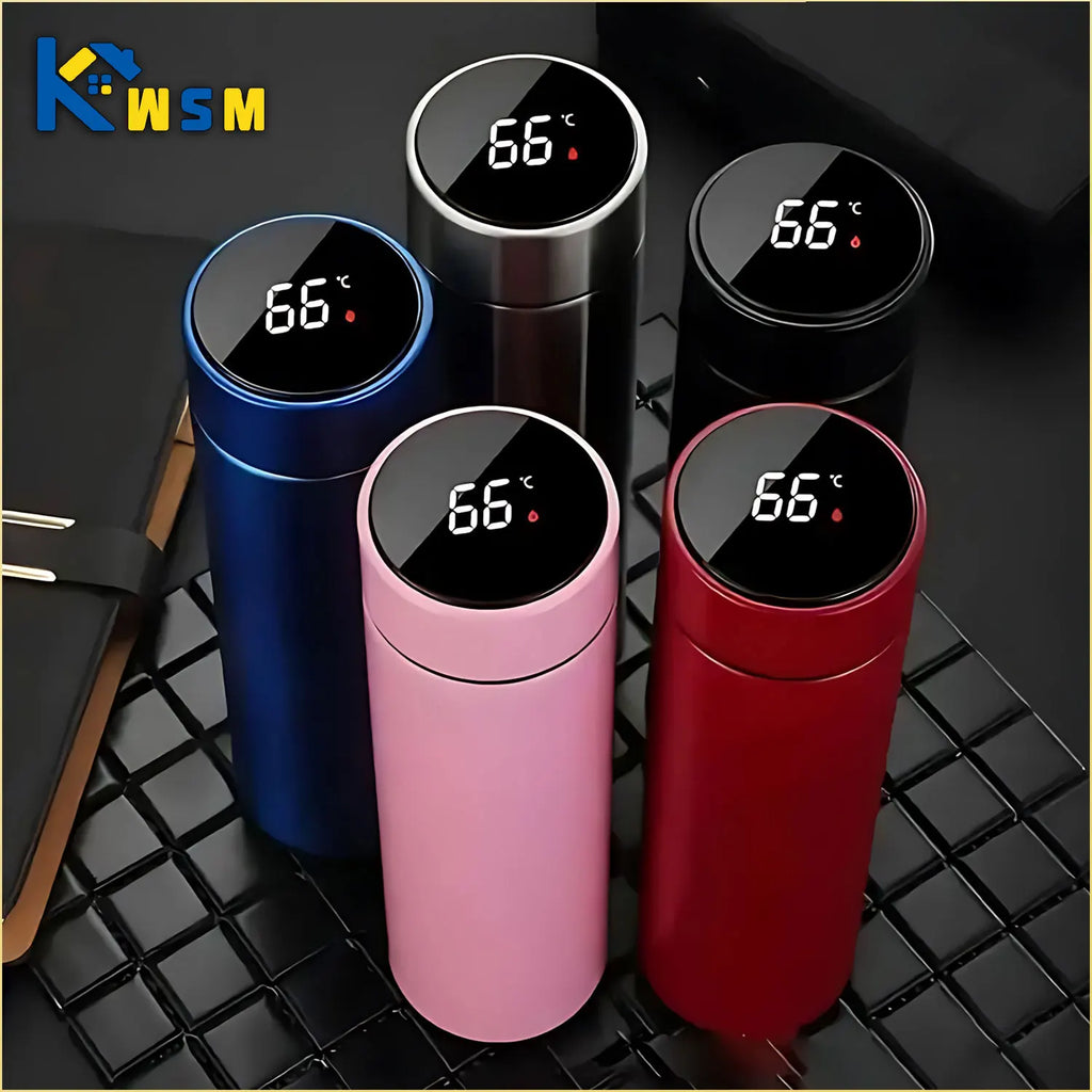 Termo con Display de Temperatura 500ml – Acero Inoxidable, Ecológico y Antiderrame