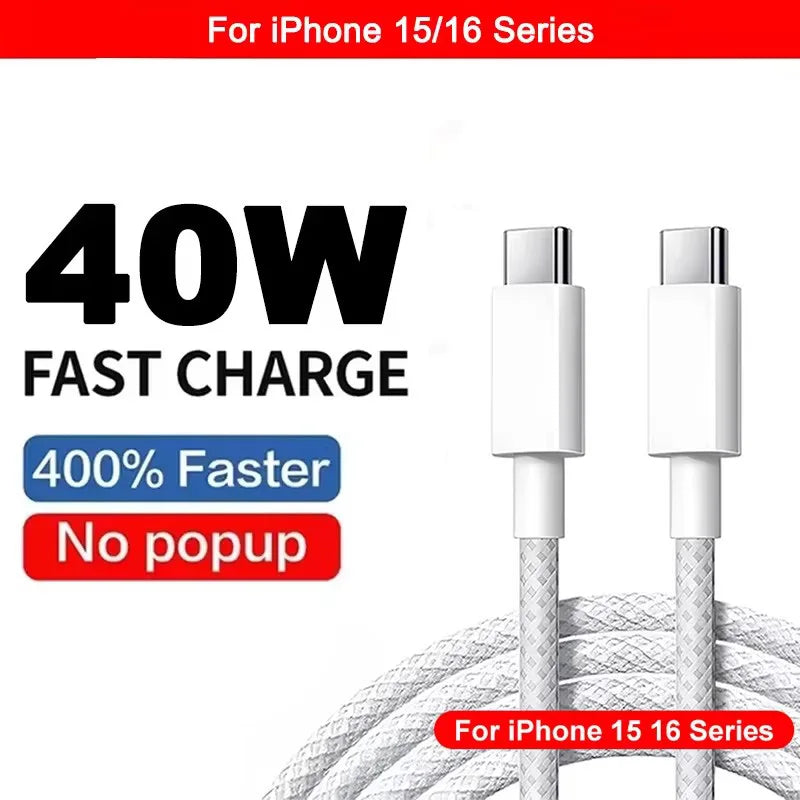 ⚡ Cargador Rápido 40W USB-C para iPhone 16 15 14 13 12 | 🚚 Envío Gratis Chile 🇨🇱