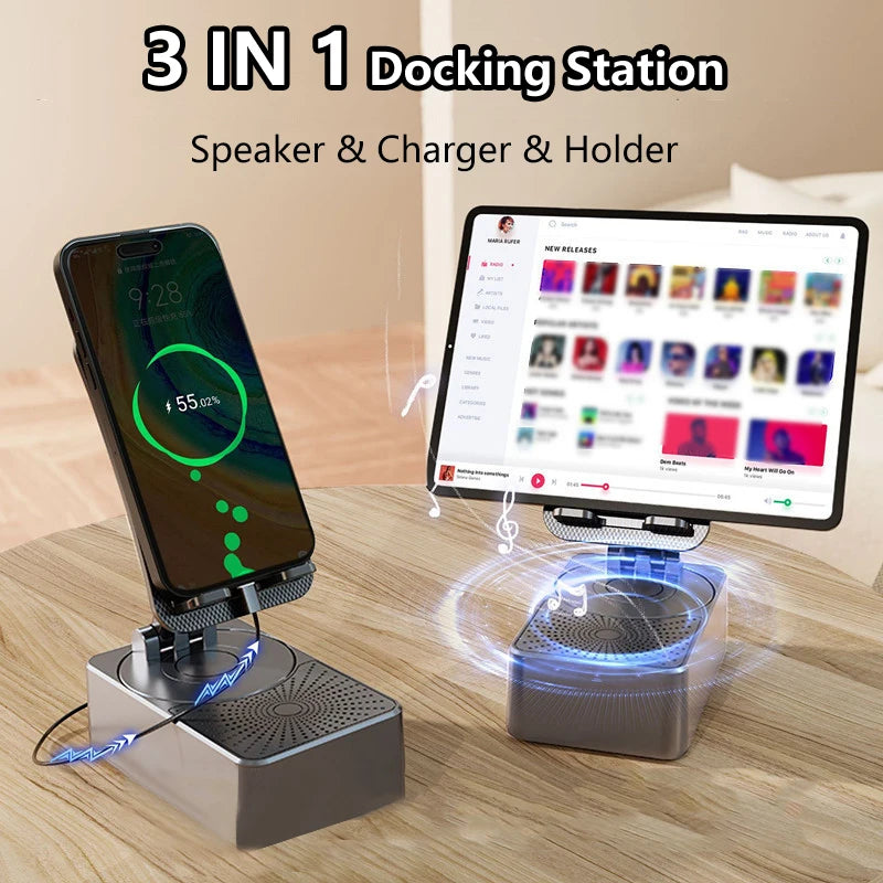 Altavoz Bluetooth 5.3 3 en 1 con Soporte para Celular y Tablet ⭐ | 🚚 Envío Gratis Chile