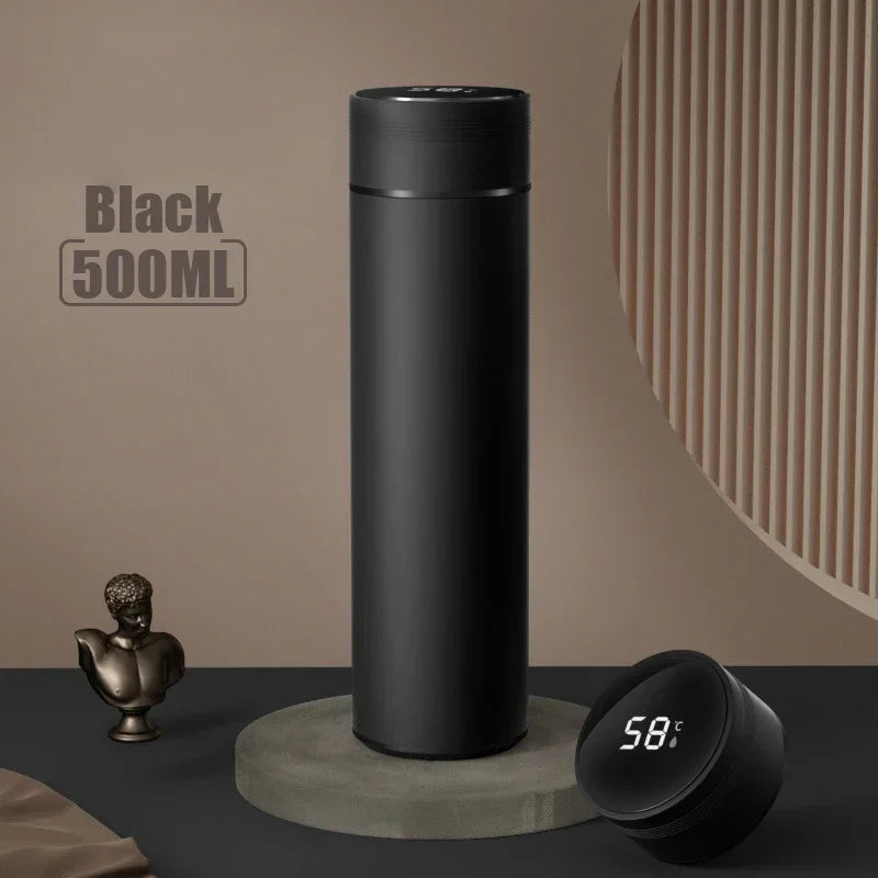 Termo con Display de Temperatura 500ml – Acero Inoxidable, Ecológico y Antiderrame