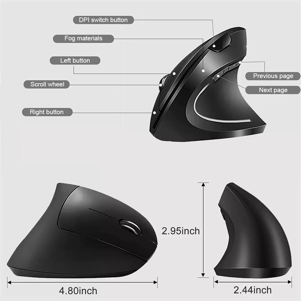 Ratón Inalámbrico Vertical Ergonómico ⭐ | 🚚 Entrega Rápida 🇨🇱 Envío Gratis Chile