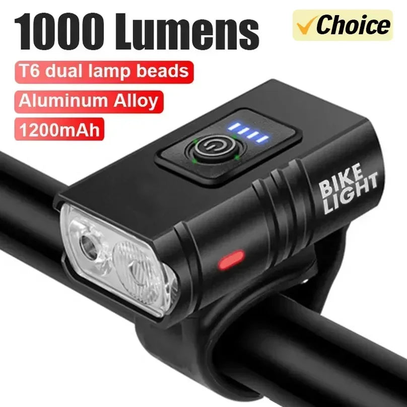 Luz LED Delantera para Bicicleta 1000LM ⭐ | Recargable USB | Sensor Inteligente | 🚚 Envío Gratis Chile 🇨🇱