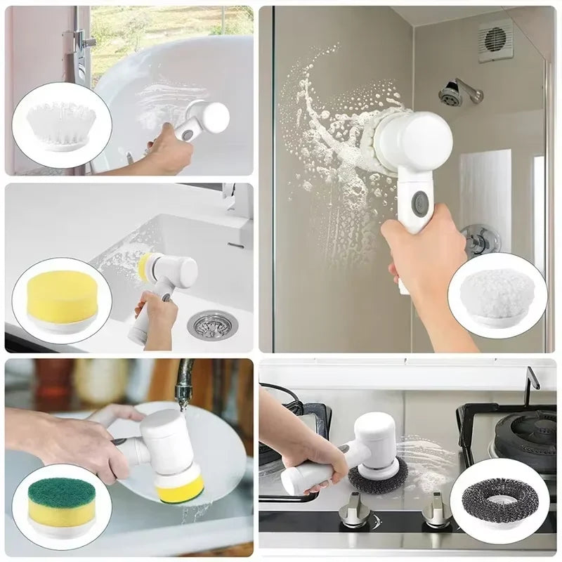 Cepillo Eléctrico Inalámbrico Multifuncional – Limpieza Potente para Cocina, Baño y Auto
